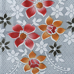 Kuber Industries Floral Cotton 4 Seater Center Table Cover - Blue (CTKTC03503)