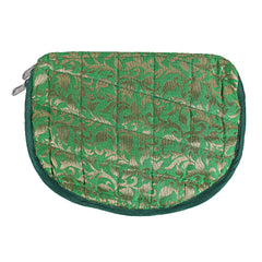 Kuber Industries Embossed Floral Design Cotton Jewellery Kit, Green, (Model: CTKTC05338)