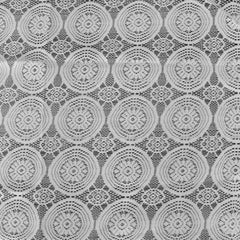 Kuber Industries Circle Printed Home Decorative Luxurious 4 Seater Cotton Center Table Cover/Table Cloth, 40"x60" (White)-44KM06