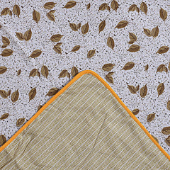 Kuber Industries Cotton Soft Lightweight Leaves Design Reversible Single Bed Dohar | Blanket | AC Quilt for Home & Travel (Yellow)