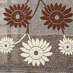 Kuber Industries Flower Printed Home Decorative Luxurious 4 Seater Cotton Center Table Cover/Table Cloth, 40"x60" (Brown & Cream)-44KM084