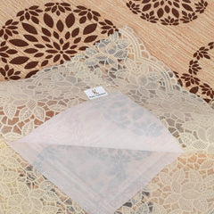 Kuber Industries 60"x 90" Rengoli Print PVC Table Cover for Dining Table and 6 Seater Dining Table (Cream)