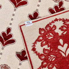 Heart Home Rectangular Floral Print Cotton Table Runner for Dining and Center Table, Wedding, Everyday Use, Dinner Parties (Maroon)-50HH01290