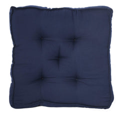 Heart Home 2 Pieces Cotton Decorative Fabric Chairpad/Back Support/Seat Cushion and Handmade Quilting, 14" x 14" Inch (Navy Blue) HEART926
