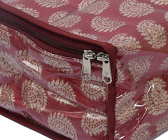 Heart Home Brocade Jewellery Kit, Wedding collection Gift with 10 Pouches (Maroon)-HHEART15346