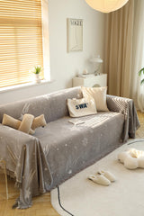 Kuber Industries Decorative Chenille Sofa Throw|Throw for Sofa, Bed & Couch|Ideal for Indoor & Outdoor 70x90 Inches (Grey)