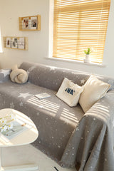 Kuber Industries Decorative Chenille Sofa Throw|Throw for Sofa, Bed & Couch|Ideal for Indoor & Outdoor 70x51 Inches (Grey)