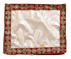 Kuber Industries Carry Design 3" inch Tranasparent PVC Saree Cover- Pack of 4 (Maroon)-HS_38_KUBMART21562