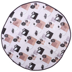 Kuber Industries Flower Design Waterproof PVC Reversible Food Mat Bedsheet Protector Bed Server (Brown) - CTKTC40603