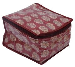 Heart Home Brocade Jewellery Kit, Wedding collection Gift with 10 Pouches (Maroon)-HHEART15346