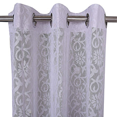 Kuber Industries Cotton 2 Pieces 7 Feet Eyelet Door Curtain (White) -CTKTC029543