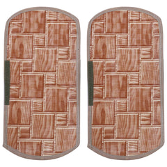 Kuber Industries Checkered Design PVC 2 Pieces Fridge/Refrigerator Handle Cover (Brown) - CTKTC039697