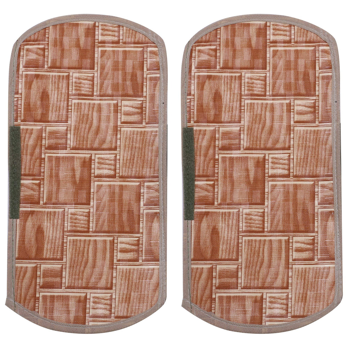 Kuber Industries Checkered Design PVC 2 Pieces Fridge/Refrigerator Handle Cover (Brown) - CTKTC039698