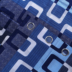 Kuber Industries Curtain|Door Curtain 7 Feet|Black Out Curtain for Door|Faux Silk Curtains with Eyelet|Set of 2 (Blue)