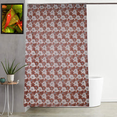 Kuber Industries PVC 7 Feet Shower Curtain with 8 Hooks (Brown) 84 * 54 Inches -CTKTC8590