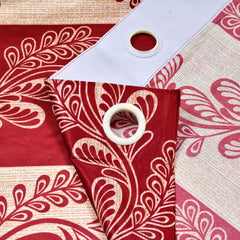 Kuber Industries Leaf Printed 7 Feet Door Curtain for Living Room, Bed Room, Kids Room with 8 Eyelet (Maroon)-HS43KUBMART25593, Standard