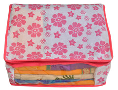 Kuber Industries 6 Piece Non Woven Saree Cover Set, Pink (NEWS02)