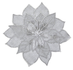 Kuber Industries Flower Design Soft Leather Table Placemats, Set of 6 (Silver)-HS43KUBMART26098, Standard