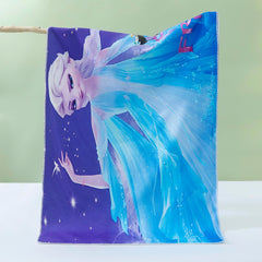 Kuber Industries Disney Frozen Microfiber Soft Kids Bath Towel (Sky Blue)