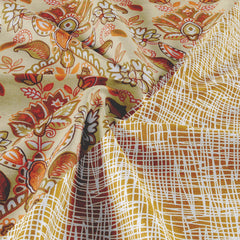 Kuber Industries Blanket | Cotton Single Bed Dohar | Blanket For Home | Reversible AC Blanket For Travelling | Blanket For Summer | Blanket For Winters | Carry Print | Orange