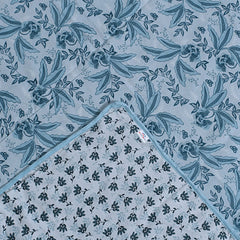 Heart Home Lightweight Floral Design Cotton Reversible Double Bed Dohar|AC Blanket for Home & Travelling (Light Green)