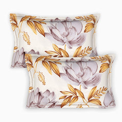 Kuber Industries Glace Cotton 144 TC Flower Solid Print King Size Double Bedsheet with 2 Pillow Covers (White, Full) HS_36_KUBMART019545