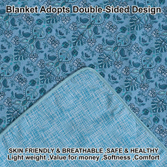 Heart Home Lightweight Paisley Design Cotton Reversible Double Bed Dohar|AC Blanket for Home & Travelling (Light Green)
