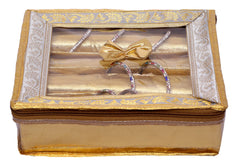 Kuber Industries Tranasparent Four Rod Bangle Organizer|Small Jewellery Organizer|Gold