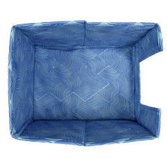 Kuber Industries Lehariya Printed Non-Woven Foldable Shirt Stacker Closet Organizer With Handles- Pack of 6 (Blue)-HS43KUBMART26494