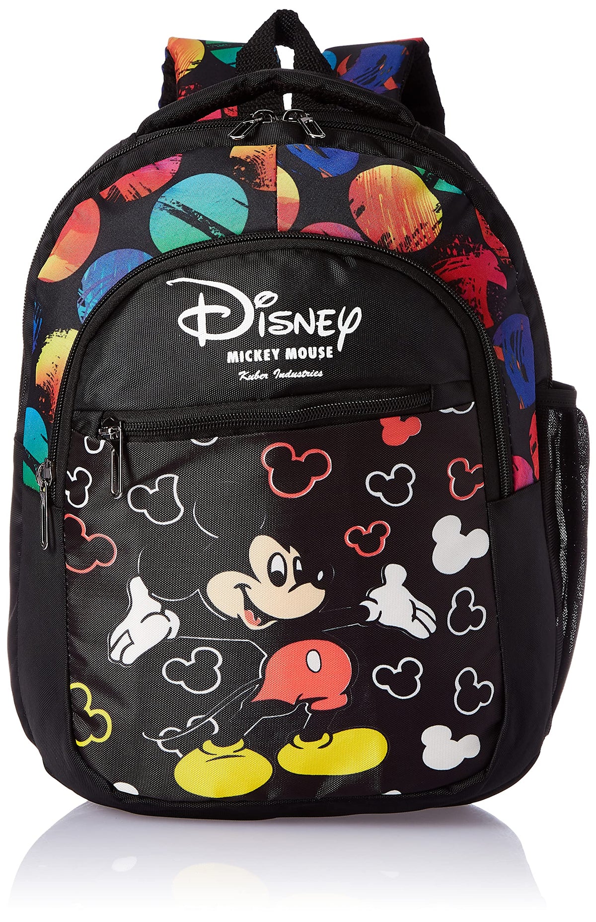 Kuber Industries Disney Mickey Mouse Print 14 inch Waterproof Polyster School Bag/Backpack for Kids (Black)