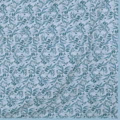 Heart Home Cotton Soft Lightweight Tropical Plant Design Reversible Single Bed Dohar | Blanket | AC Quilt for Home & Travel (Sky Blue)
