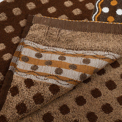 Kuber Industries Dot Printed Super Soft, Fluffy, and Absorbent Cotton Bath Towel, 30"x60" - Pack of 3 (Brown)-50KM01800