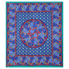 Kuber Industries Floral Design 144 TC Cotton Double Bedsheet with 2 Pillow Covers - King, Blue