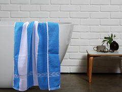 Kuber Industries Cotton 5 Pieces Bath Towel 27" x54” (Blue & White)-CTKTC029746