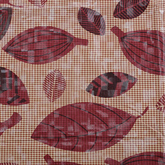 Kuber Industries Leaf Design PVC 4 Seater Centre Table Cover - Brown