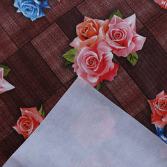 Heart Home Shelf Mat|Waterproof Flower Print PVC Anti-Slip Sheets|Durable Kitchen Cabinet Drawer Shelf Liner,5 Meter,(Maroon)