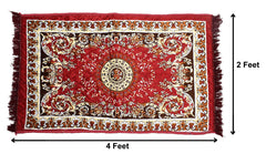 Heart Home 4 x2 Feet Superfine Velvet Carpet|Rug|Living Room|Bedroom|Hall (Maroon), (Model: HS_36_HEARTH018356)
