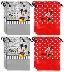 Kuber Industries Disney Print 12 Piece Non Woven Travel Shoe Cover, String Bag Organizer (Grey & Red) -HS_35_KUBMARTS18061