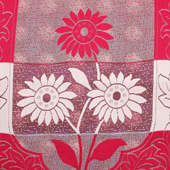 Kuber Industries Floral 6 Piece Cotton 5 Seater Sofa Cover Set - Pink