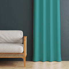 Kuber Industries Polyester Decorative 7 Feet Window Curtain Darkening Blackout | Drapes Curtain with 8 Eyelet for Home & Office (Aqua)