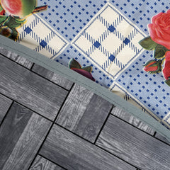 Heart Home Round Check Design Both Sided Bed Server Food Mat, Bedsheet Protector, Oil & Waterproof (Grey)-HS_38_HEARTH21049