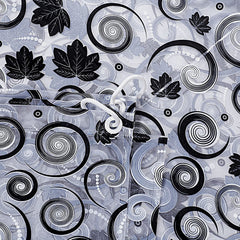 Heart Home PVC Waterproof Spiral Print Shower Curtain for Bathroom with 8 Ring,7 Feet (Black)