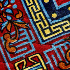 Kuber Industries Traditional Carpet/Pooja Mat|Square Shape & Soft Velvet Material|Maditation Prayer Mat|Size 60 x 60 CM,Pack Of 2 (Red)