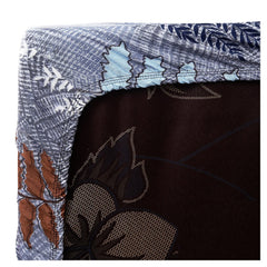 Kuber Industries Fitted Double Bedsheet|Glace Cotton Leaf Print Bedsheet with 2 Pillow Covers for Living Room|Bedroom|6x6 Feet (Gray)