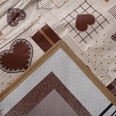 Kuber Industries Heart Design PVC Reversible Food Mat Bed Server - Cream