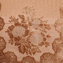 Kuber Industries Floral 6 Piece Velvet 5 Seater Sofa Cover Set - Gold