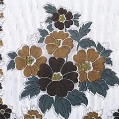 Kuber Industries Floral 6 Piece Cotton Sofa Cover Set - White