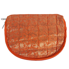 Kuber Industries Embossed Floral Design Cotton Jewellery Kit, Orange