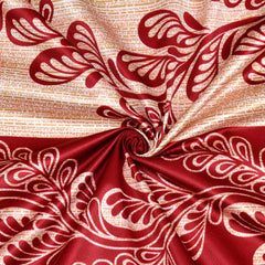 Kuber Industries Leaf Printed 7 Feet Door Curtain for Living Room, Bed Room, Kids Room with 8 Eyelet (Maroon)-HS43KUBMART25593, Standard