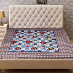 Kuber Industries Floral Design PVC Food Mat -Blue, Reversible - CTKTC21840